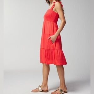 NWOT Soft Jersey Smocked Flutter Sleeve Mini Bra Dress